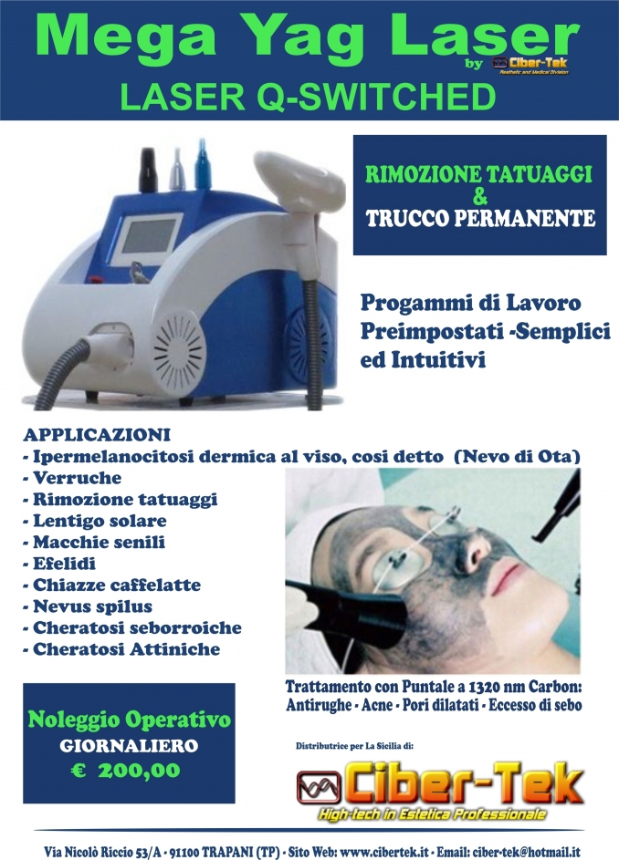 LASER Q-SWITCHED RIMOZIONE TATUAGGI E NEOFORMAZIONI PIGMENTATE - Beauty & Medical Instruments